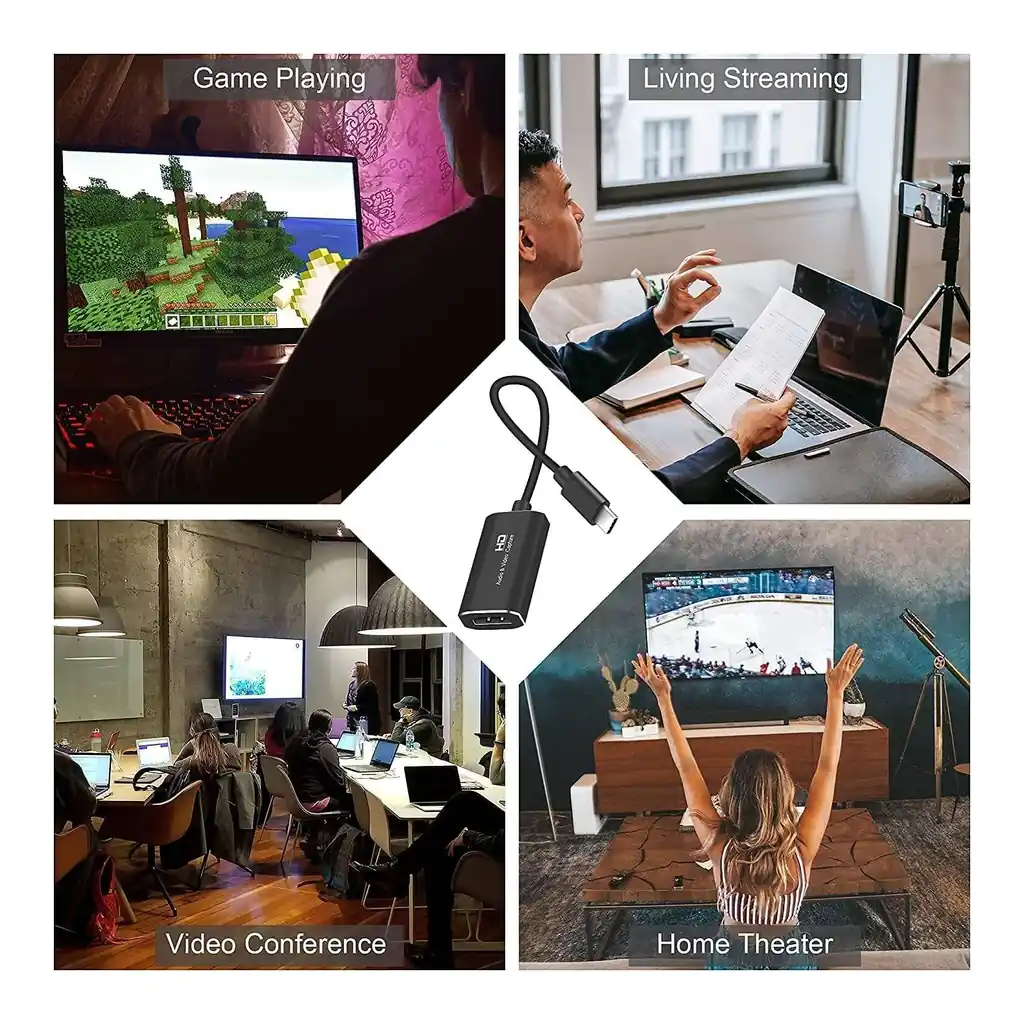 X Spring HDMI Video Capture Adapter with USB-C Adapter, Grey - Image 7 X Spring HDMI Video Capture Adapter with USB-C Adapter, Grey