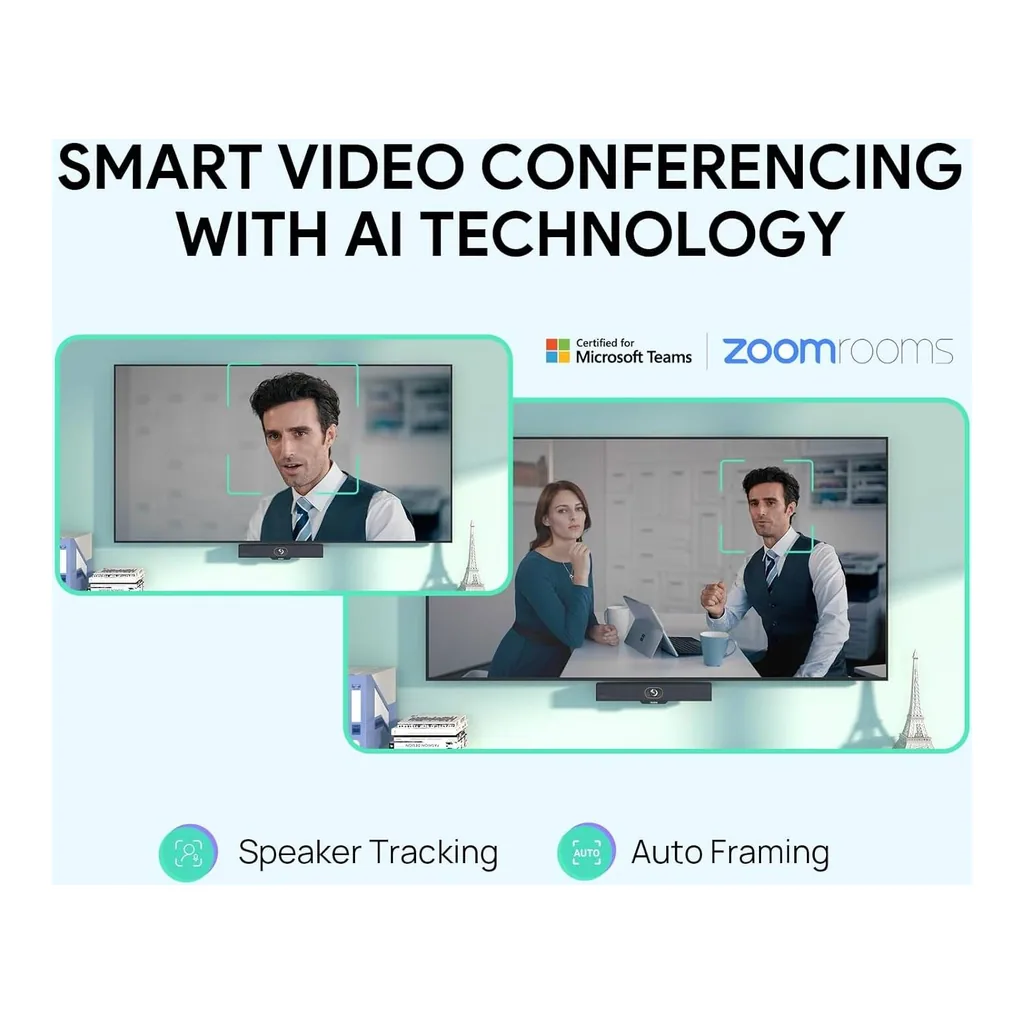 39d339eb1b806461637568a0193577ca-hi.jpg Yealink MeetingBar A10 Microsoft Teams Rooms Bar, 4K AI Camera, 120° Wide Angle, Android Video Collaboration System for Small Meeting Rooms