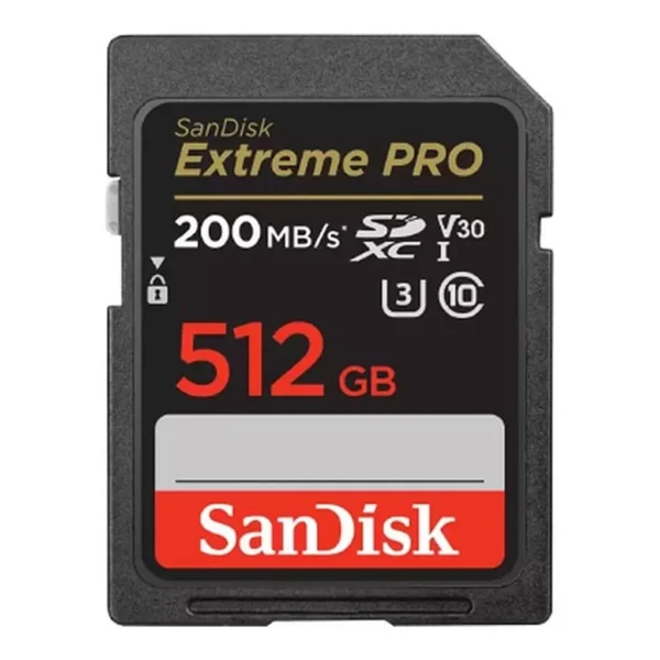 3a3cde8f96c35d527066074c91665618-hi.jpg SanDisk 512GB Extreme PRO UHS-I SDXC Memory Card, Max Read Speed 200 MB/s, Max Write Speed 140 MB/s, UHS-I, V30, U3, Class 10, Records FHD, 3D & 4K Video | SDSDXXD-512G-GN4IN