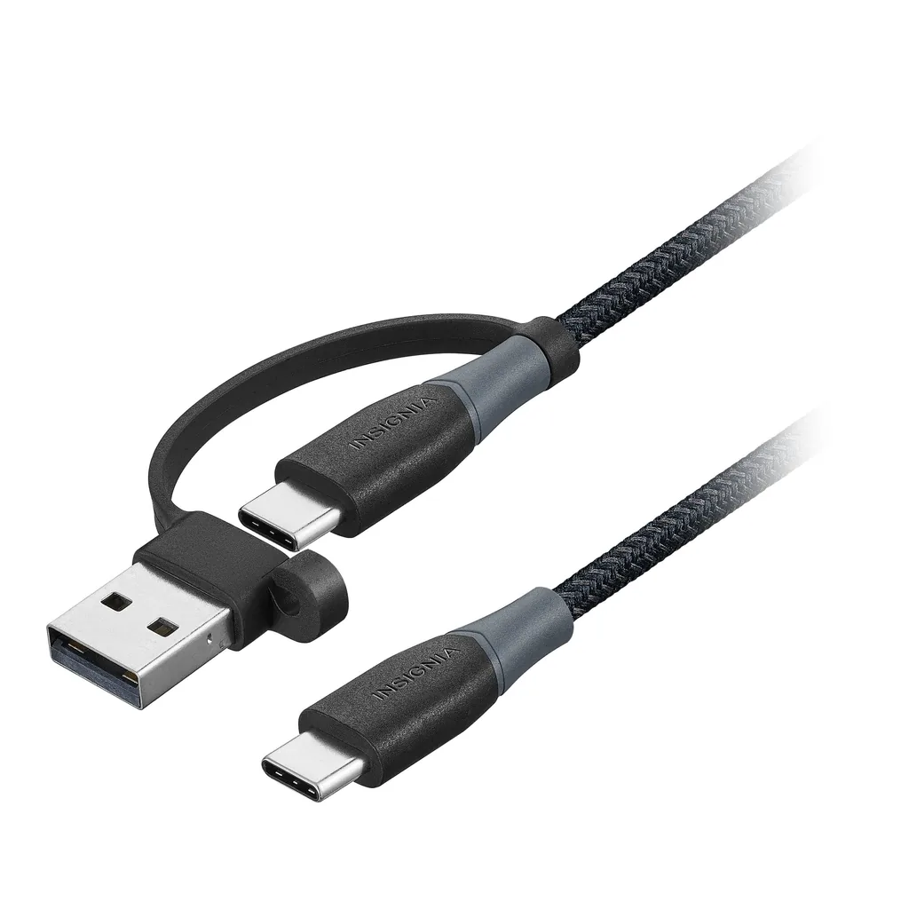3bc43a41-1484-40b6-9b98-85f7c9c04f2a.jpg Insignia™ - 6’ 2-in-1 USB-C to USB-C Charge-and-Sync Cable with USB Adapter - Black