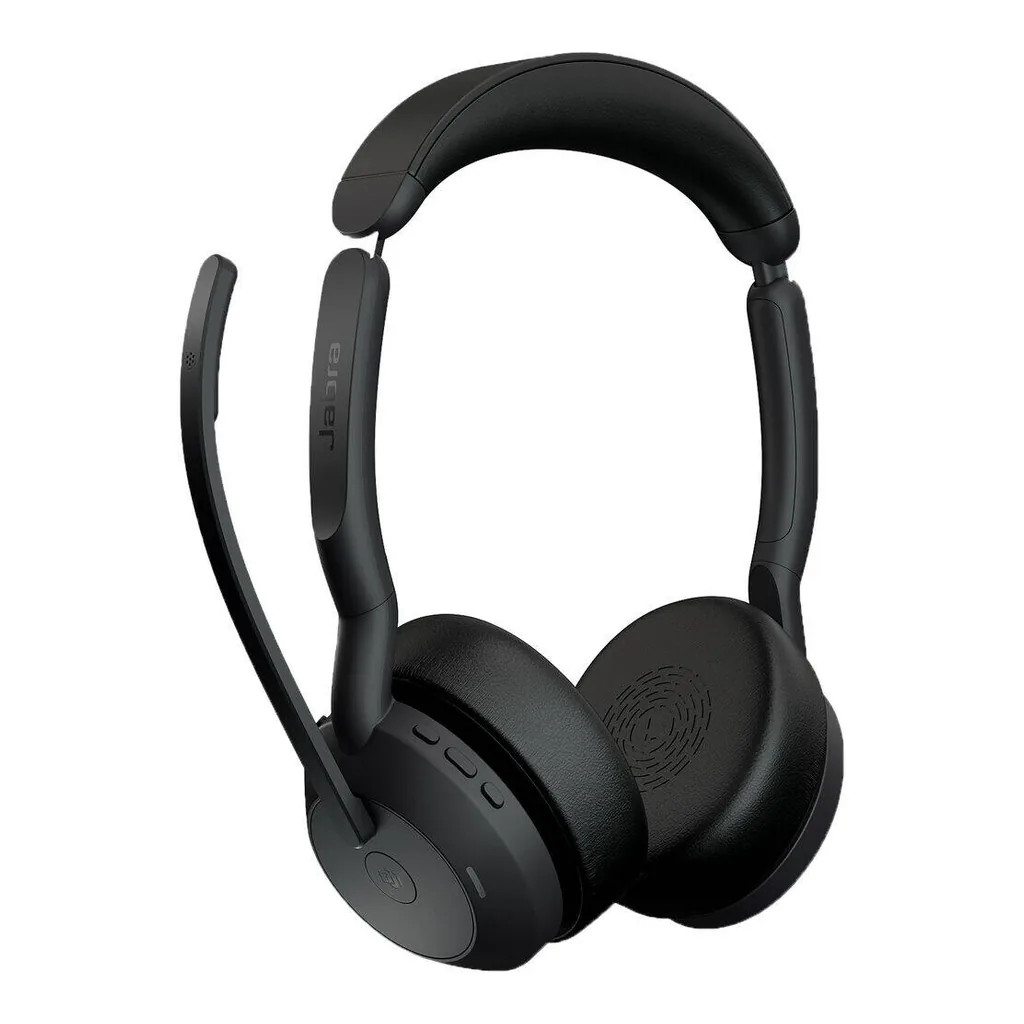 3d5321848a7aaca42f92a1142ff7a006-hi.jpg Jabra Evolve2 55 Link380c USB-C MS Stereo Wireless Headset, 28mm Driver Size, Active Noise Cancellation, Built-In Microphone, Up to 18 Hours of Battery Life, USB-C Dongle, Black