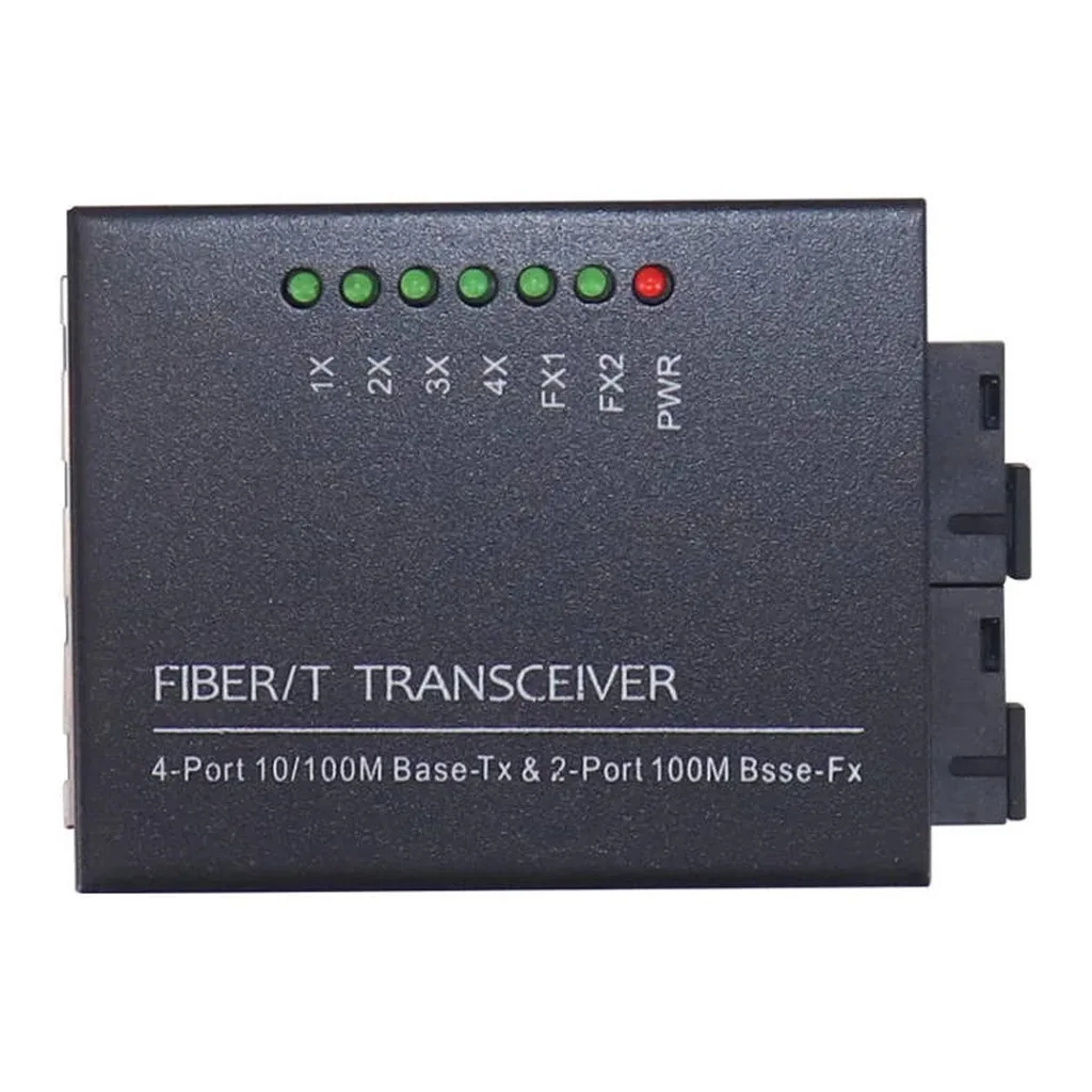 3d7a3974f3aa6c7dcb1a3d29ca8cae41-hi.jpg 2 Fiber Port & 4 LAN Port 10/100M Ethernet Switch Fiber Optic Switch, Black | SIX202508008888