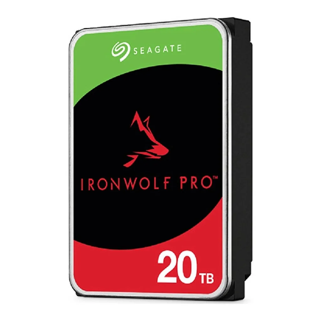 3db3bea25feae2c01ef3394d79324165-hi.jpg Seagate IronWolf Pro 20TB NAS Hard Drive, 7200 RPM Memory Speed, 256MB Cache, SATA III 6 GB/s Interface, 3.5" Form Factor, Up to 24-Drive Bay Supported, 1.2 Million Hours MTBF | ST20000NT001