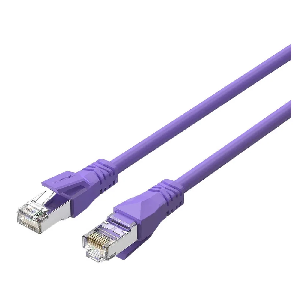 3db8923933a017c33d4647f4207c1f79-hi.jpg Vention Cat.6a S/FTP Patch Cord, 26AWG, Up to 10Gbps Data Transmisson, OFC Standard, RJ45 Plug, PVC Enclosure, Copper Conductor, 5M Cable Length, Purple