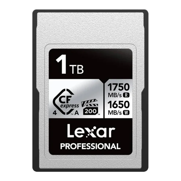 3ed391e4015f35f5a3877e45b79981ae-hi.jpg Lexar Professional Silver Series CFexpress 4.0 Type A Memory Card 1TB, Up to 1750MB/s Read & 1650MB/s Write, High-Speed CFe Card for 8K Video, Sony Alpha & Sony FX Cameras, Silver | LCAEXS4001T-RNENU