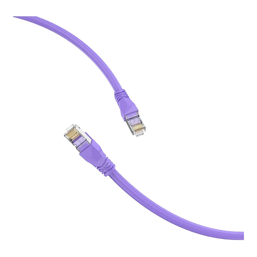 3fc78db53cfe2908cf97f7e263e4316f-hi.jpg Vention Cat.6a S/FTP Patch Cord, 26AWG, Up to 10Gbps Data Transmisson, OFC Standard, RJ45 Plug, PVC Enclosure, Copper Conductor, 1M Cable Length, Purple