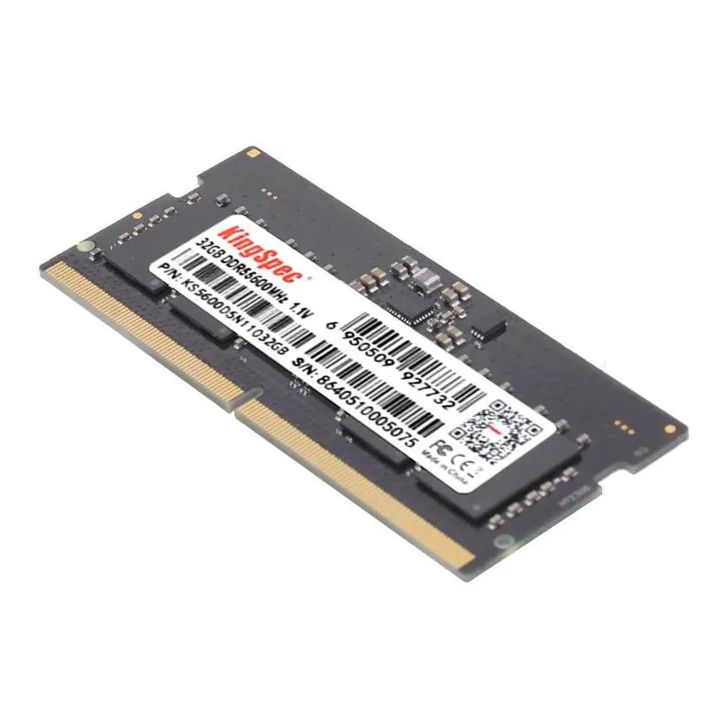 KingSpec DDR5 Laptop Memory, 32GB Capacity, 5600MT/s Speed, 262-Pin SODIMM Interface, 1.1V Voltage, On-Die ECC, Built-in PMIC | KS5600D5N11032G - Image 3 KingSpec DDR5 Laptop Memory, 32GB Capacity, 5600MT/s Speed, 262-Pin SODIMM Interface, 1.1V Voltage, On-Die ECC, Built-in PMIC | KS5600D5N11032G - Image 3