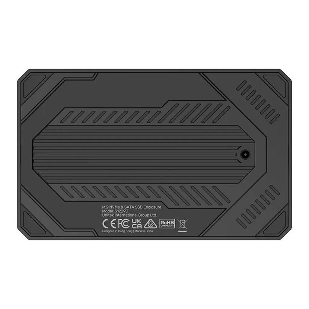 42f3adee4598cee2547fb188869a6a33-hi.jpg Unitek M.2 NVMe & SATA SSD Enclosure, USB-C 10Gbps NVMe Enclosure, M.2 NVMe & 2.5" SATA SSDs, Silicone Thermal Pad, Cooling Vest, Hollow Thermal Body, Black | S1229CBK01