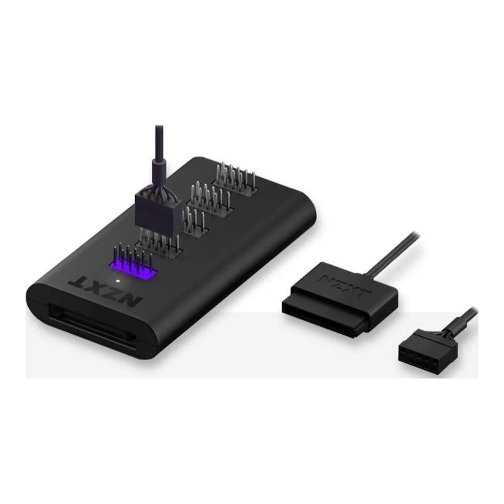 43b143c8aa24c7817ec674fca06d3057-hi.jpg NZXT Internal USB Hub Gen 3 Additional 4 USB 2.0 Devices Magnets, 3M Dual Lock 5V DC internal Connector Black - AC-IUSBH-M3