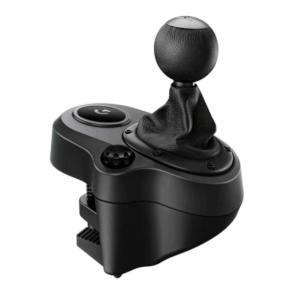 43f561dd728fe7d13cd68115fb94184a-hi.jpg Logitech Driving Force Shifter, for G923, G29 & G920, 6-Speed with Push-Down Reverse Gear, Leather Knob & Boot, Black