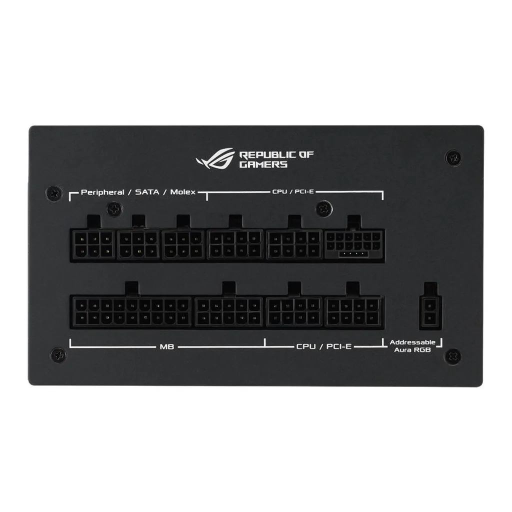 43f86a23049e88b7b7345c87a3b3ab2d-hi.jpg Asus ROG STRIX 1000W Aura Edition ATX Power Supply Unit, 80 PLUS Gold Certifications, Full Modular, 135mm Axial-tech Fan, 0dB Technology, PCIe Gen 5.0, ARGB Lighting, Black | 90YE00P1-B0NA00