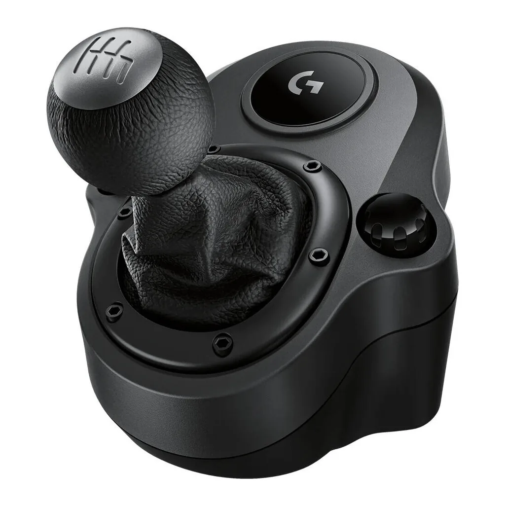 468523af6e01ce593aa1aa2c16cf3e71-hi.jpg Logitech Driving Force Shifter, for G923, G29 & G920, 6-Speed with Push-Down Reverse Gear, Leather Knob & Boot, Black