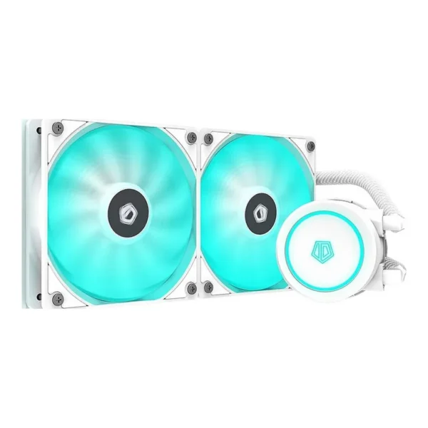 ID-COOLING AURAFLOW X 240 Snow CPU Water Cooler 12V RGB AIO Cooler 240mm CPU Liquid Cooler 2X120mm RGB Fan - Image 1 ID-COOLING AURAFLOW X 240 Snow CPU Water Cooler 12V RGB AIO Cooler 240mm CPU Liquid Cooler 2X120mm RGB Fan