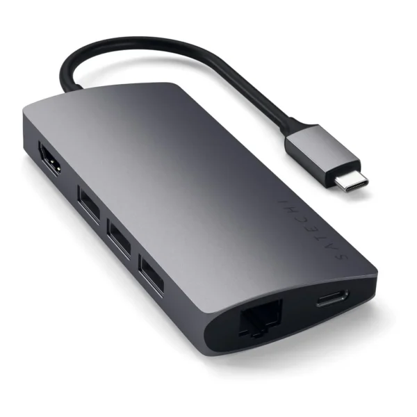 4885fd09-67d5-4592-a2ef-1fc0d6875ea3.jpg Satechi - Type-C Multi-Port Adapter V2-4K HDMI, Ethernet, USB-C, SD/Micro, USB 3.0 - MacBook Pro, MacBook Air, Windows Laptops - Space Gray