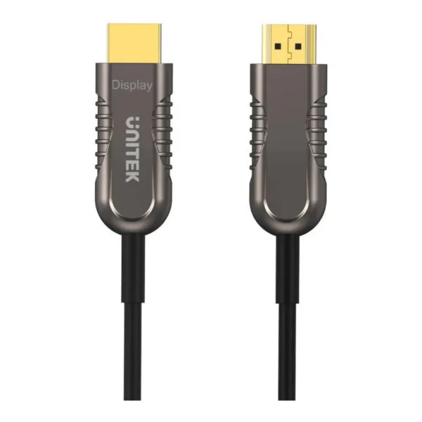 488be7a6b9a2cdcbe8a32c2805db61f5-hi.jpg Unitek 4K 60Hz Fiber Optic HDMI Cable, 4K@60Hz Resolution, 18Gbps Transmission Bandwidth, Supports VR & 3D Display, Pure Copper Wire, PVC Cable Jacket, 15M Cable Length, Black | Y-C1029BK