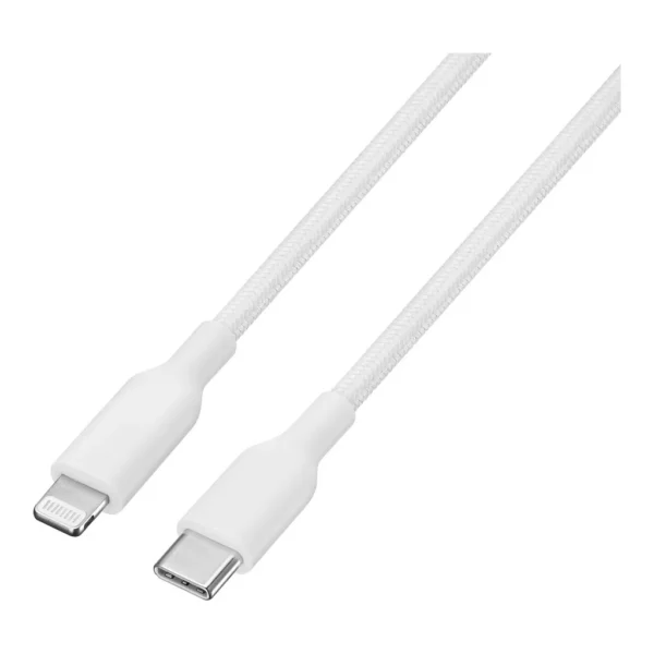 48be2101-78fc-4940-9bdb-0373c476c55f.jpg Best Buy essentials™ - 4’ Lightning to USB-C Braided Charge-and-Sync Cable - White