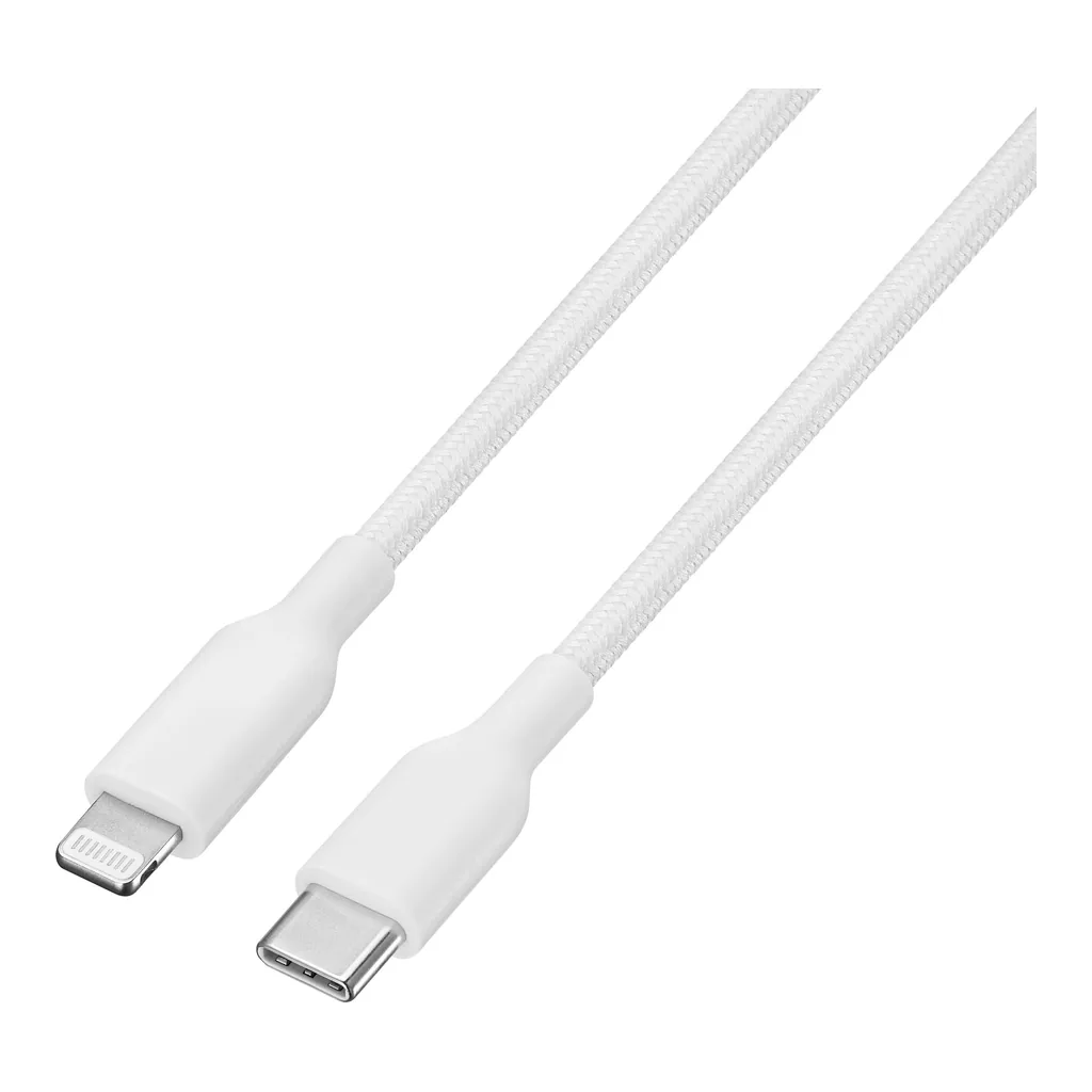 48be2101-78fc-4940-9bdb-0373c476c55f.jpg Best Buy essentials™ - 4’ Lightning to USB-C Braided Charge-and-Sync Cable - White