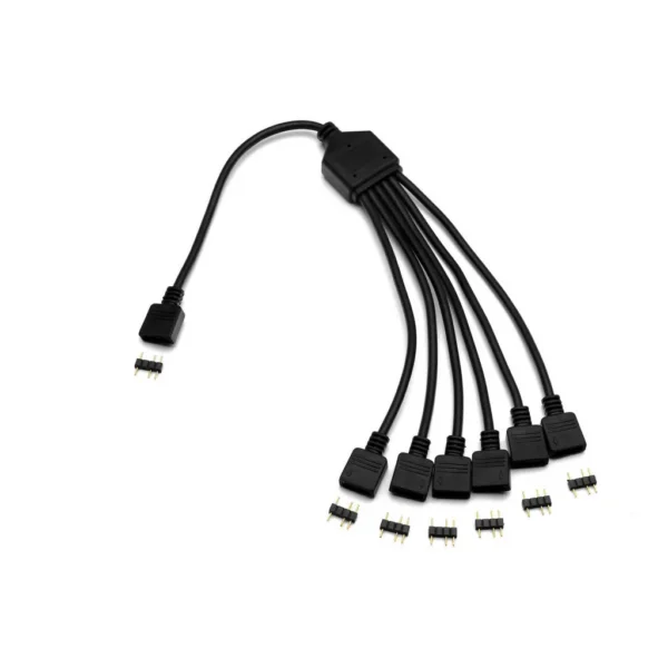 EKWB EK-D-RGB 6-way Splitter Cable, Black | 3831109821879 - Image 1 EKWB EK-D-RGB 6-way Splitter Cable, Black | 3831109821879
