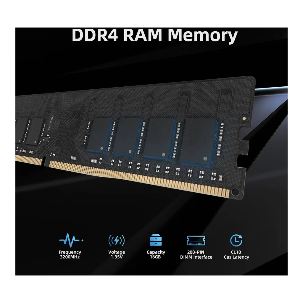 KingSpec DDR4 Desktop Memory, 16GB Capacity, 3200MHz Speed, 288-Pin DIMM Interface, CL18 Latency, 1.35V Voltage | KS3200D4P13516G - Image 2 KingSpec DDR4 Desktop Memory, 16GB Capacity, 3200MHz Speed, 288-Pin DIMM Interface, CL18 Latency, 1.35V Voltage | KS3200D4P13516G - Image 2