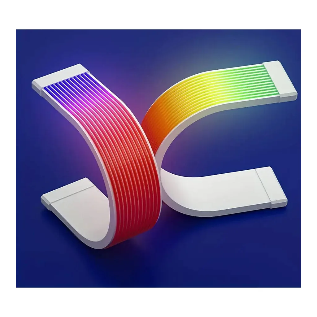 ARGB Neon Cable Decoration Strip, Single / Dual 8-Pin, White | Computer Light - Image 2 ARGB Neon Cable Decoration Strip, Single / Dual 8-Pin, White | Computer Light