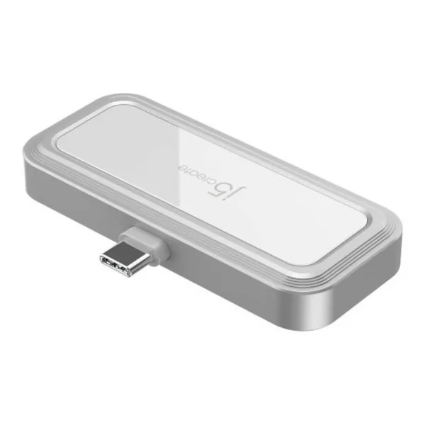 4fdd7d5db80e3df46f8ae29c22feae32-md.jpg J5create USB-C Dual USB-C & SD Card Reader Hub, USB-C 3.2 Multi-Port Adapter, 5Gbps Data Transfer, SD/microSD 3.0 UHS-I Card Reader Up to 104MB/s, 95W USB-C PD, White | J5-JCH167