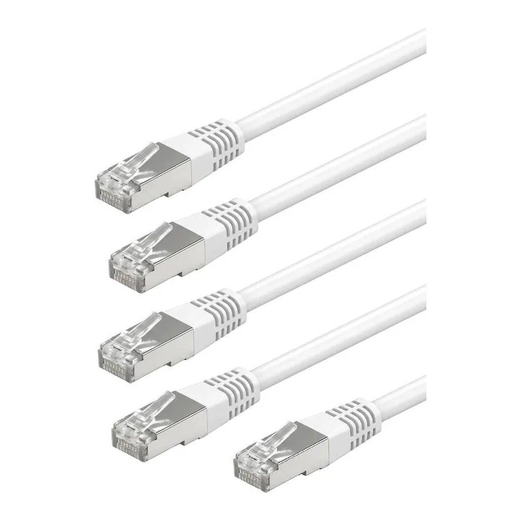 4feae54b15fedb569870f9d2f8aeb132-hi.jpg AICO 0.5M Cat6 RJ45 UTP Network Cable, White, Pack of 5 Cables