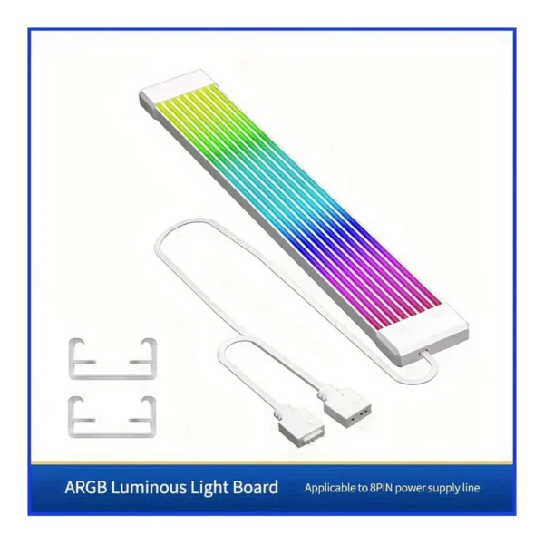 ARGB Neon Cable Decoration Strip, Single / Dual 8-Pin, White | Computer Light - Image 1 ARGB Neon Cable Decoration Strip, Single / Dual 8-Pin, White | Computer Light