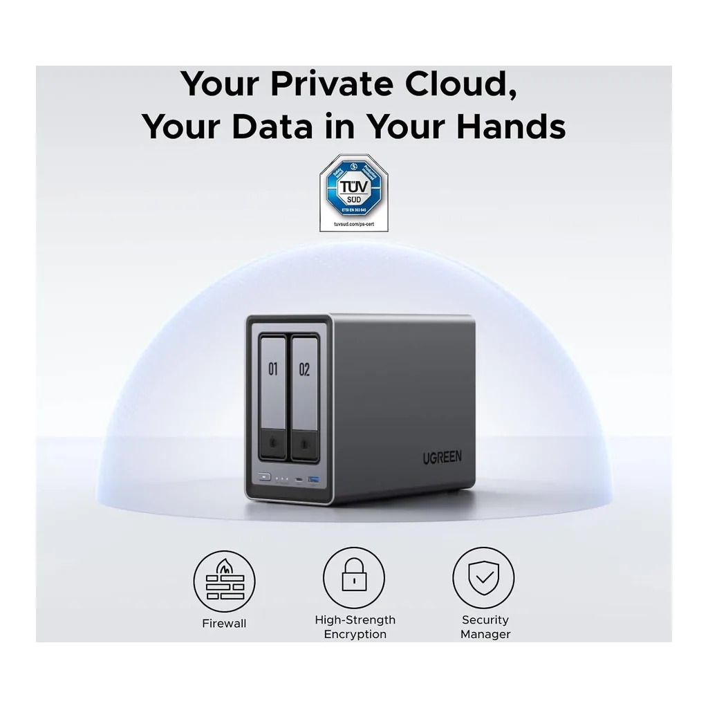 51062b33bc3edd7878612650703a3ce8-hi.jpg UGREEN NASync DXP2800 2-Bay Desktop NAS, Intel 12th Gen N100, 76TB Massive Storage, 2x M.2 Slots, JBOD/Basic/RAID0/RAID1, 4K HDMI, Diskless | DXP2800