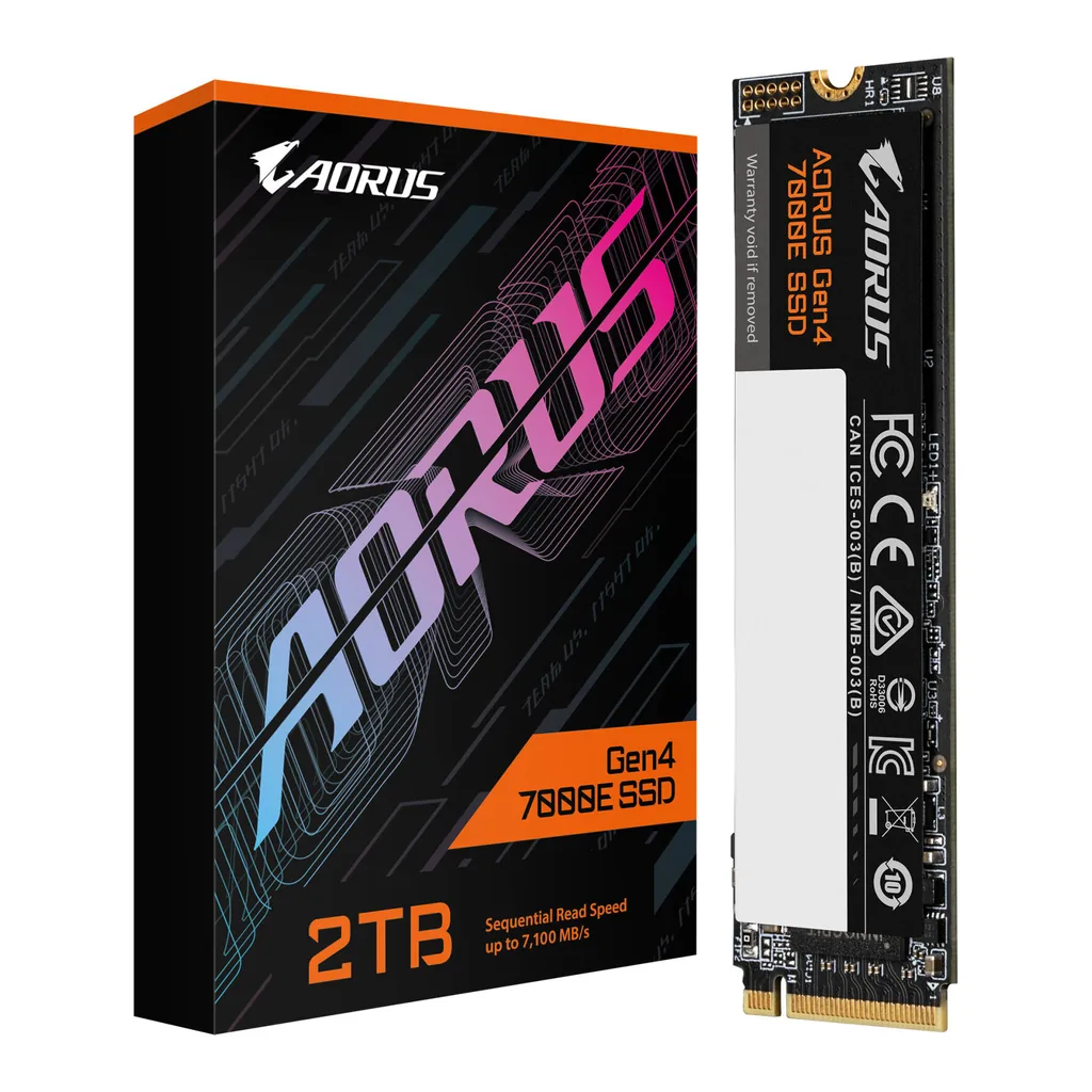 52188d497794525a8e009a682c279df4-hi.jpg GIGABYTE AORUS Gen4 7000E Internal SSD, 2TB Capacity, PCI Express 4.0x4, NVMe 1.4, M.2 2280 Form Factor, Sequential Read Speed Up to 7100 MB/s & Sequential Write Speed Up to 6500 MB/s | AG470E2TB