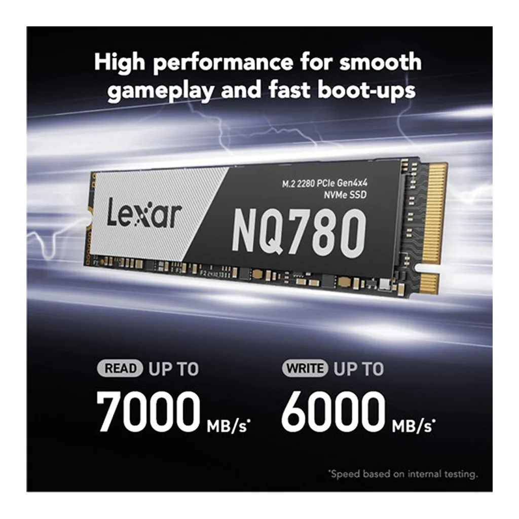 525a578b4a702c574000d8a66fc6492a-hi.jpg Lexar NQ780 PCIe Gen 4 x4 NVMe SSD, 2TB Capacity, M.2 2280 Form Factor, Read up to 7000MB/s, Write up to 5000MB/s, 1200TBW Endurance, 1.5m Hours MTBF | LNQ780X002T-RNNNG