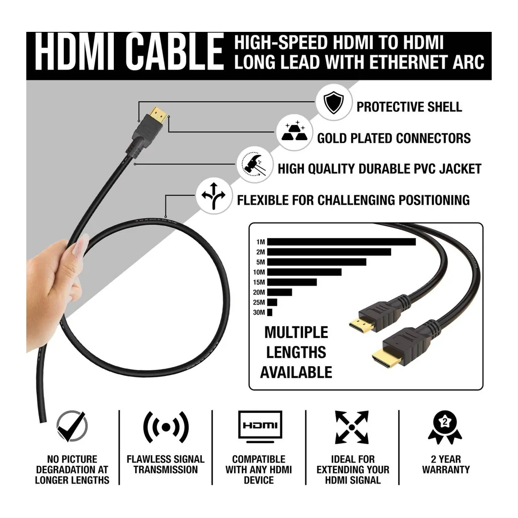 52c5844fc0285b4a9de44cb5e004fb95-hi.jpg Zonixplay HDMI To HDMI Cable, 10 Meter Length, Black