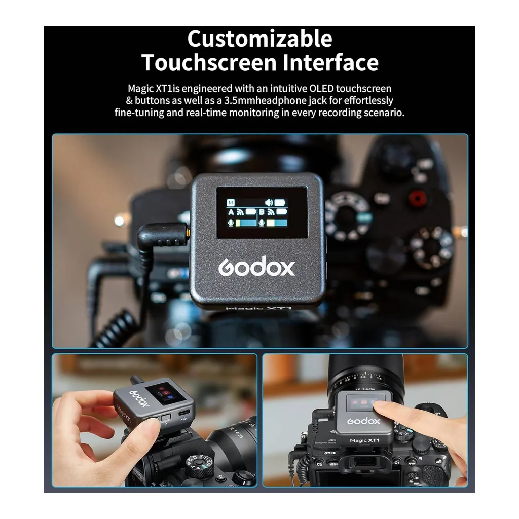 52d97aaa4349af75cf40cfab5580ecd0-hi.jpg Godox Magic XT1-C 2-Person Wireless Microphone System with USB-C Adapter 2.4 GHz Lavalier Mic for Android