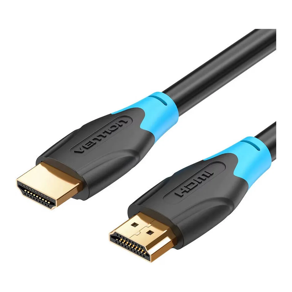 54b285a80909ee722e596f26b40b9976-hi.jpg Vention 4K HDMI Round Cable, 1080P High Definition, With Ethernet and 3D Support, 20 Meter Length, Gold Plated, Black