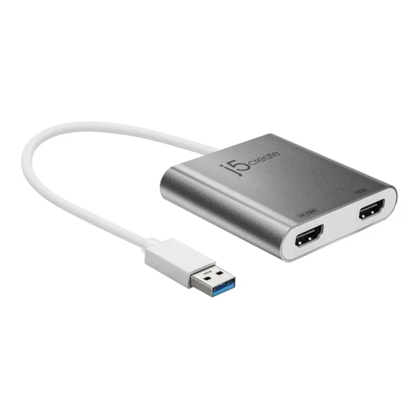 5615018_sd.jpg j5create - USB 3.0 to Dual HDMI Multi-Monitor Adapter - Silver