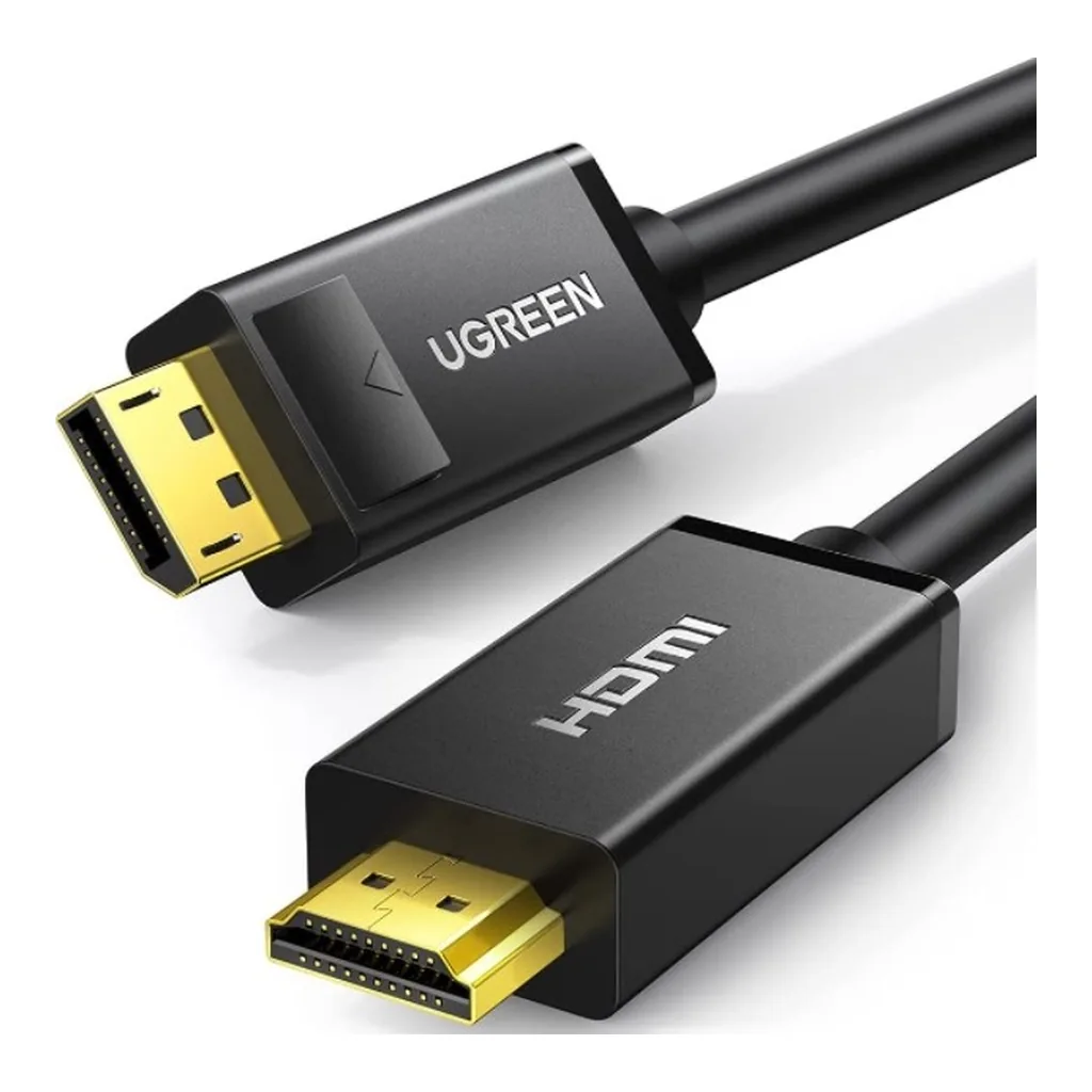5620e79676bbbc87bb928175ecde1e63-hi.jpg UGREEN 4K UHD DisplayPort to HDMI Uni-Directional Cable, 4Kx2K @30Hz Resolution, 2.25Gbps Bandwidth, Gold-Plated Connectors, Durable PVC Case Material, 2 Meter Cable Length, Black