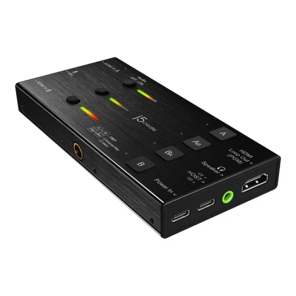 j5create JVA06 Dual HDMI to USB-C Live Video Capture Card, 1080p60, Black - Image 1 j5create JVA06 Dual HDMI to USB-C Live Video Capture Card, 1080p60, Black