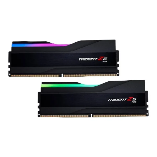 G.Skill Trident Z5 RGB Series 64GB (2 x 32GB) DDR5 Dual Channel Desktop Memory Kit, 6000 MHz Memory Speed, CL36 CAS Latency, 1.35 V, Intel XMP 3.0, 288-Pin, Matte Black | F5-6000J3636F32GX2-TZ5RK - Image 1 G.Skill Trident Z5 RGB Series 64GB (2 x 32GB) DDR5 Dual Channel Desktop Memory Kit, 6000 MHz Memory Speed, CL36 CAS Latency, 1.35 V, Intel XMP 3.0, 288-Pin, Matte Black | F5-6000J3636F32GX2-TZ5RK - Image 1