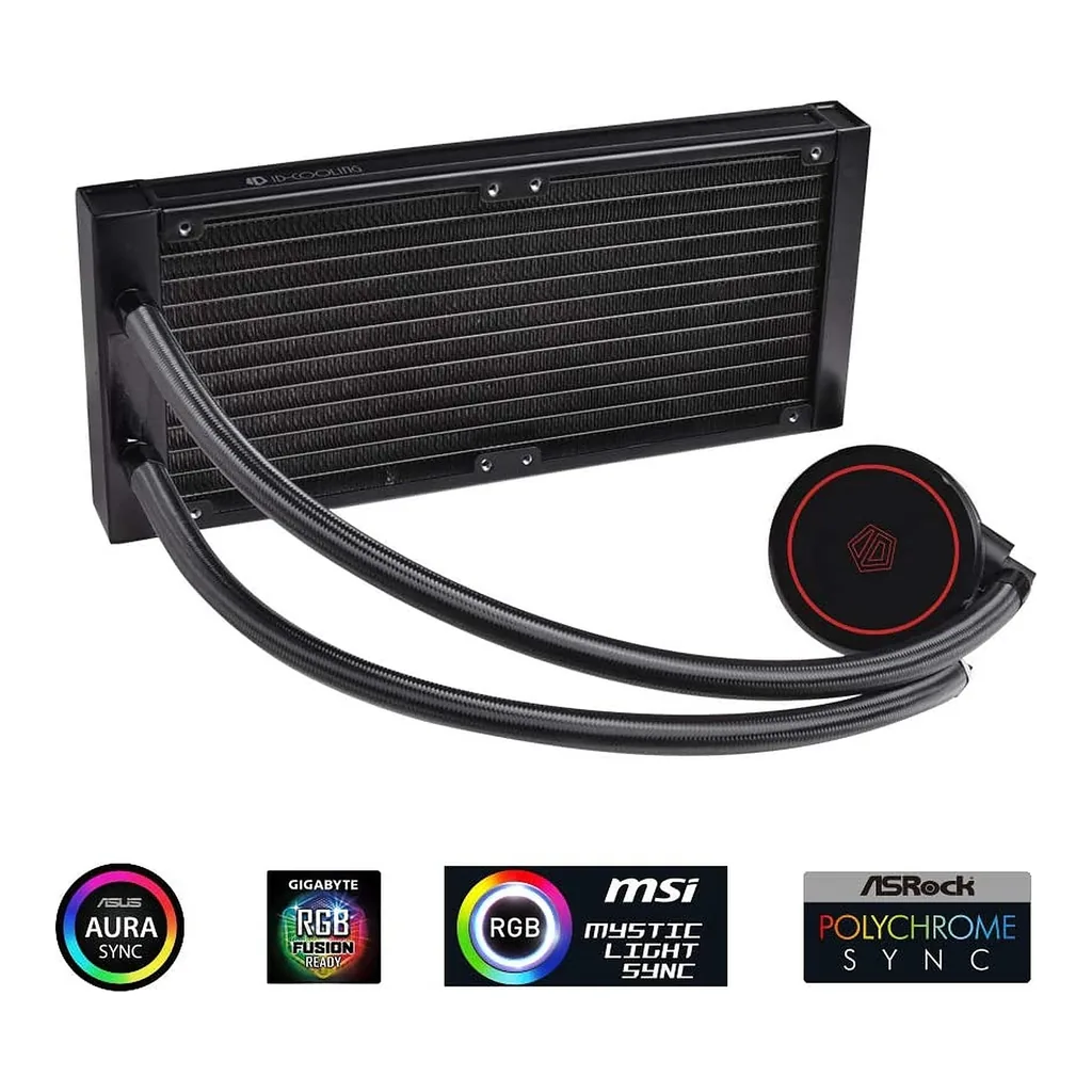 ID-COOLING AURAFLOW X 240 CPU Water Cooler 12V RGB AIO Cooler 240mm CPU Liquid Cooler 2X120mm RGB Fan - Image 5 ID-COOLING AURAFLOW X 240 CPU Water Cooler 12V RGB AIO Cooler 240mm CPU Liquid Cooler 2X120mm RGB Fan