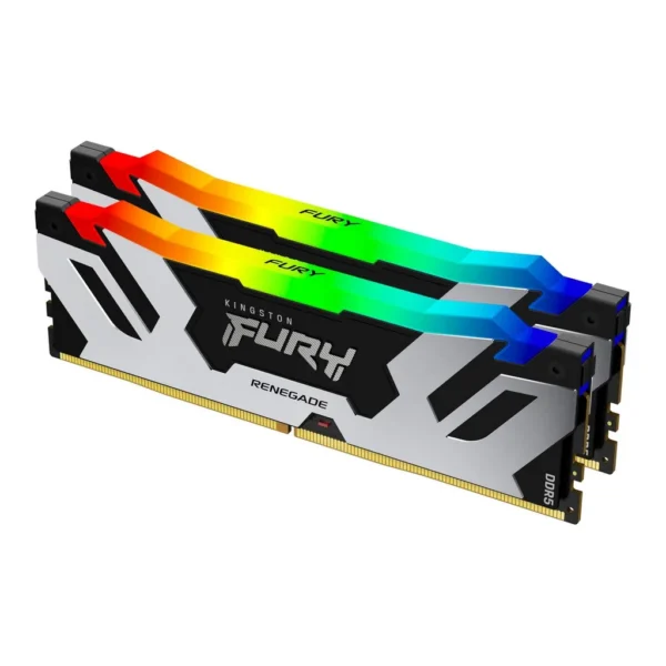 Kingston FURY Renegade RGB 96GB (2x48GB) DDR5 Desktop Memory, CL32 CAS Latency, 6000MT/s Speed, Non-ECC DIMM, 288-Pin, 1.35 Voltage, Intel XMP 3.0 Support | KF560C32RSAK2-96 - Image 1 Kingston FURY Renegade RGB 96GB (2x48GB) DDR5 Desktop Memory, CL32 CAS Latency, 6000MT/s Speed, Non-ECC DIMM, 288-Pin, 1.35 Voltage, Intel XMP 3.0 Support | KF560C32RSAK2-96 - Image 1