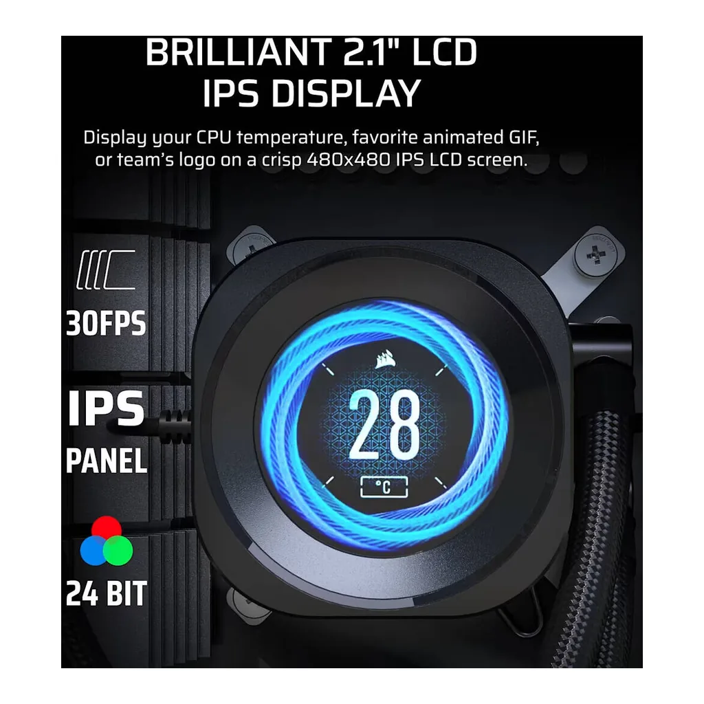 Corsair NAUTILUS RS LCD Screen Module, Black | CW-9061029-WW - Image 3 Corsair NAUTILUS RS LCD Screen Module, Black | CW-9061029-WW