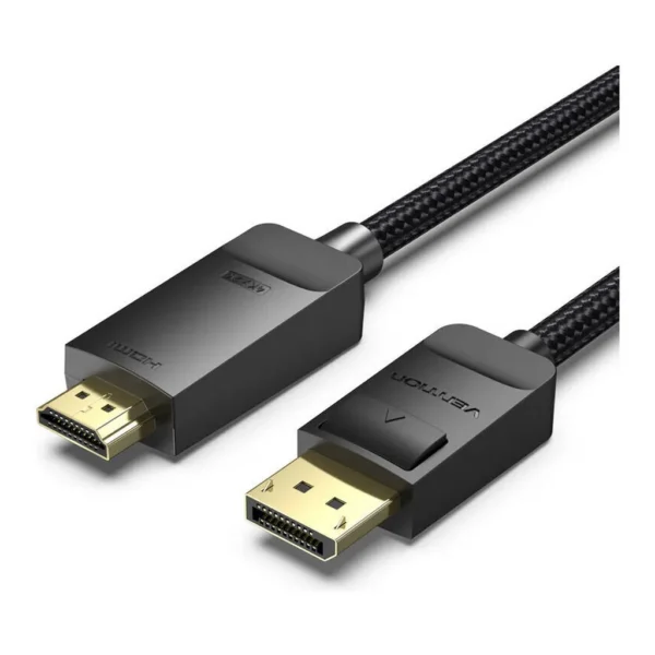 5ad1d8c4db710119f32e4b60ea379bdb-hi.jpg Vention Cotton Braided 4K DP Male to HDMI-A Male HD Cable, 4K/60Hz Resolution, HDR Support, Audio & Video Sync, High Performance Chip, Premium Shielding Technology, 3 Meter Cable Length, Black