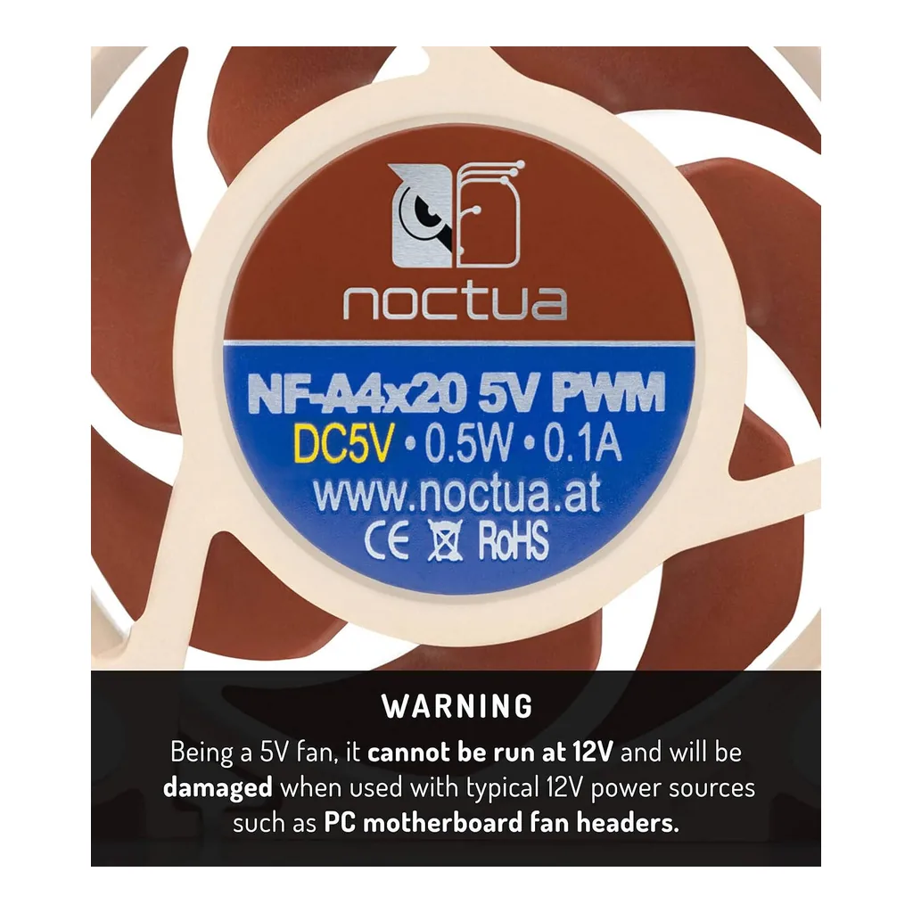Noctua NF A4x20 5V PWM 40mm Cooling Fan, Brown - Image 10 Noctua NF A4x20 5V PWM 40mm Cooling Fan, Brown