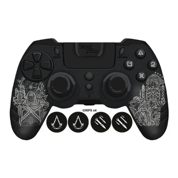 5bd997dc27bf38fc771846a1b1a07ccb-hi.jpg Steelplay LEXIP X UBISOFT METALTECH, Wired Controller For PS4, PC, Assassin's Creed Mirage, 3M Cable, Touchpad, Black