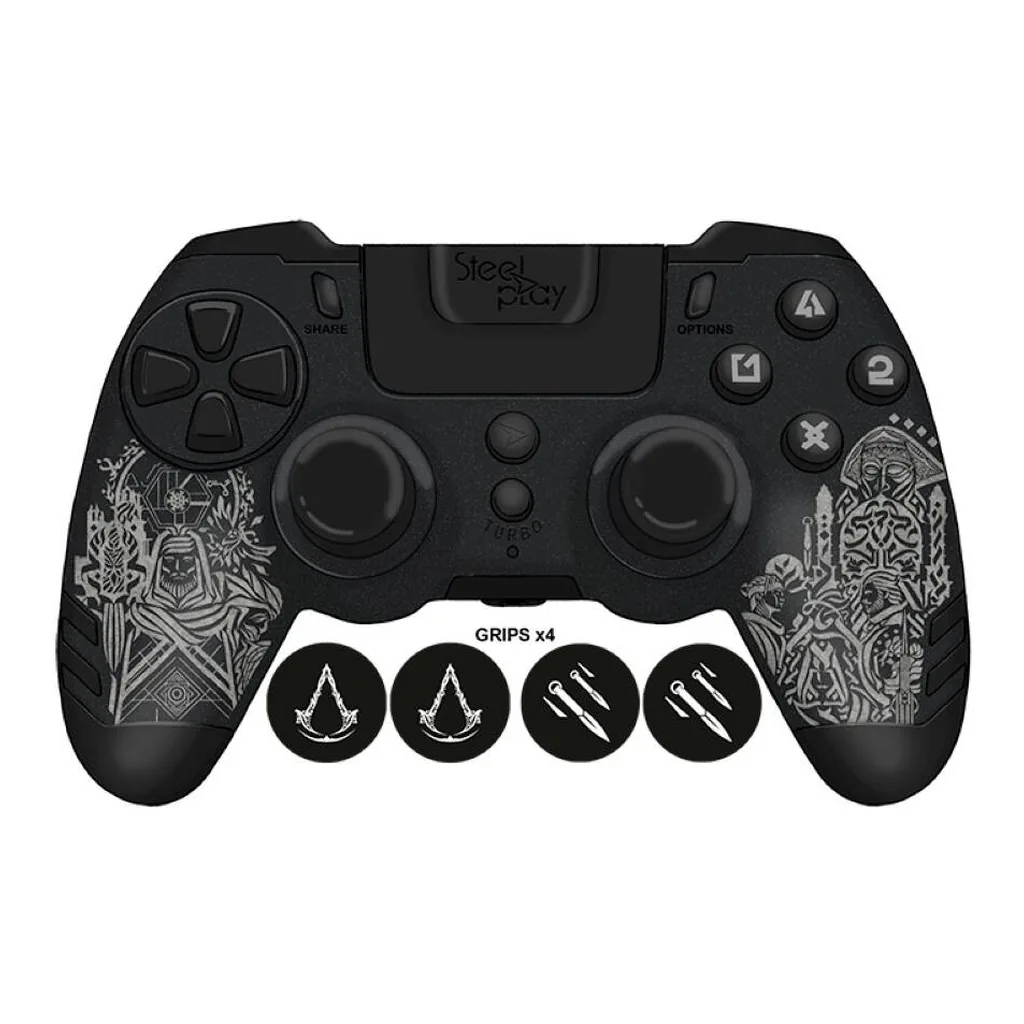 5bd997dc27bf38fc771846a1b1a07ccb-hi.jpg Steelplay LEXIP X UBISOFT METALTECH, Wired Controller For PS4, PC, Assassin's Creed Mirage, 3M Cable, Touchpad, Black