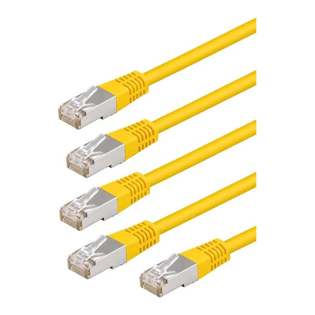5c8592e016247b51f24b675fe6fa3065-hi.jpg AICO 0.5M Cat6 RJ45 UTP Network Cable, Yellow, Pack of 5 Cables