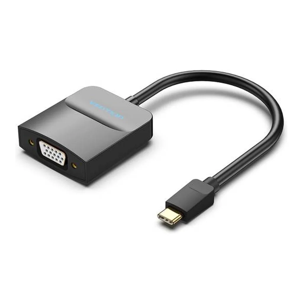 5d5620942513daf2aaeef332c75d25ae-md.jpg Vention Type-C to VGA Adapter, 1080P HD@60HZ Video, Upgraded Chip Anti-Splash, Double Shielding, Suit for USB-C Interface Mobile Phone / Laptop 0.15 Meter, ABS Type, Black | TDDBB