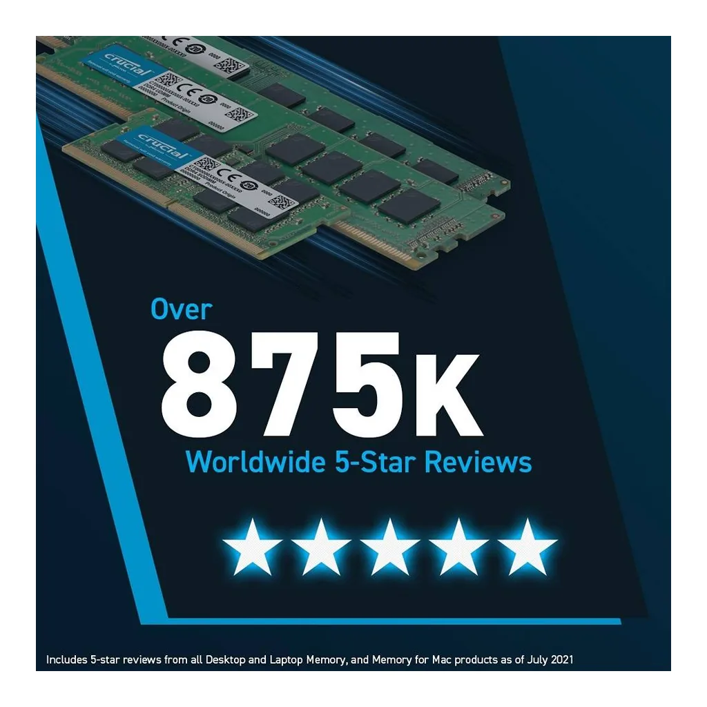 Crucial 32GB DDR5 5600MHz Laptop RAM SODIMM, High-Speed Memory, Black | CT32G56C46S5 - Image 3 Crucial 32GB DDR5 5600MHz Laptop RAM SODIMM, High-Speed Memory, Black | CT32G56C46S5 - Image 3