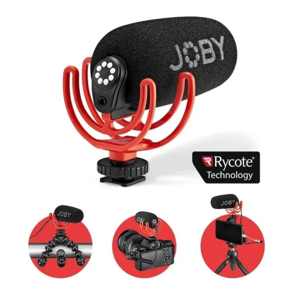 5e6e8d0d1261233f237a25dd7785b3c7-hi.jpg JOBY Wavo On Camera Vlogging Compact Microphone Super Cardioid Pattern with Rycote Duo Lyre for Smartphone