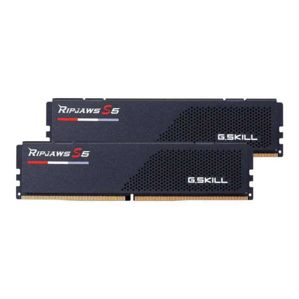 G.Skill Ripjaws S5 32GB (2 x 16GB) DDR5 Dual Channel Desktop Memory Kit, 6000 MT/s Memory Speed, CL 36 CAS Latency, Intel XMP 3.0, 1.35V, 288 Pin, Non ECC Unbuffered, Black | F5-6000J3636F16GX2-RS5K - Image 1 G.Skill Ripjaws S5 32GB (2 x 16GB) DDR5 Dual Channel Desktop Memory Kit, 6000 MT/s Memory Speed, CL 36 CAS Latency, Intel XMP 3.0, 1.35V, 288 Pin, Non ECC Unbuffered, Black | F5-6000J3636F16GX2-RS5K - Image 1