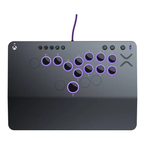 5f0cb2bedb99206fbc6cd47d80be478c-hi.jpg PDP Victrix Pro KO Leverless Fight Stick, For Xbox Series X|S & PC, 16 Moveable & Mappable Buttons, Hot-Swappable Cherry MX Speed Silver RGB Switches, 3m Braided USB-C Cable, Black